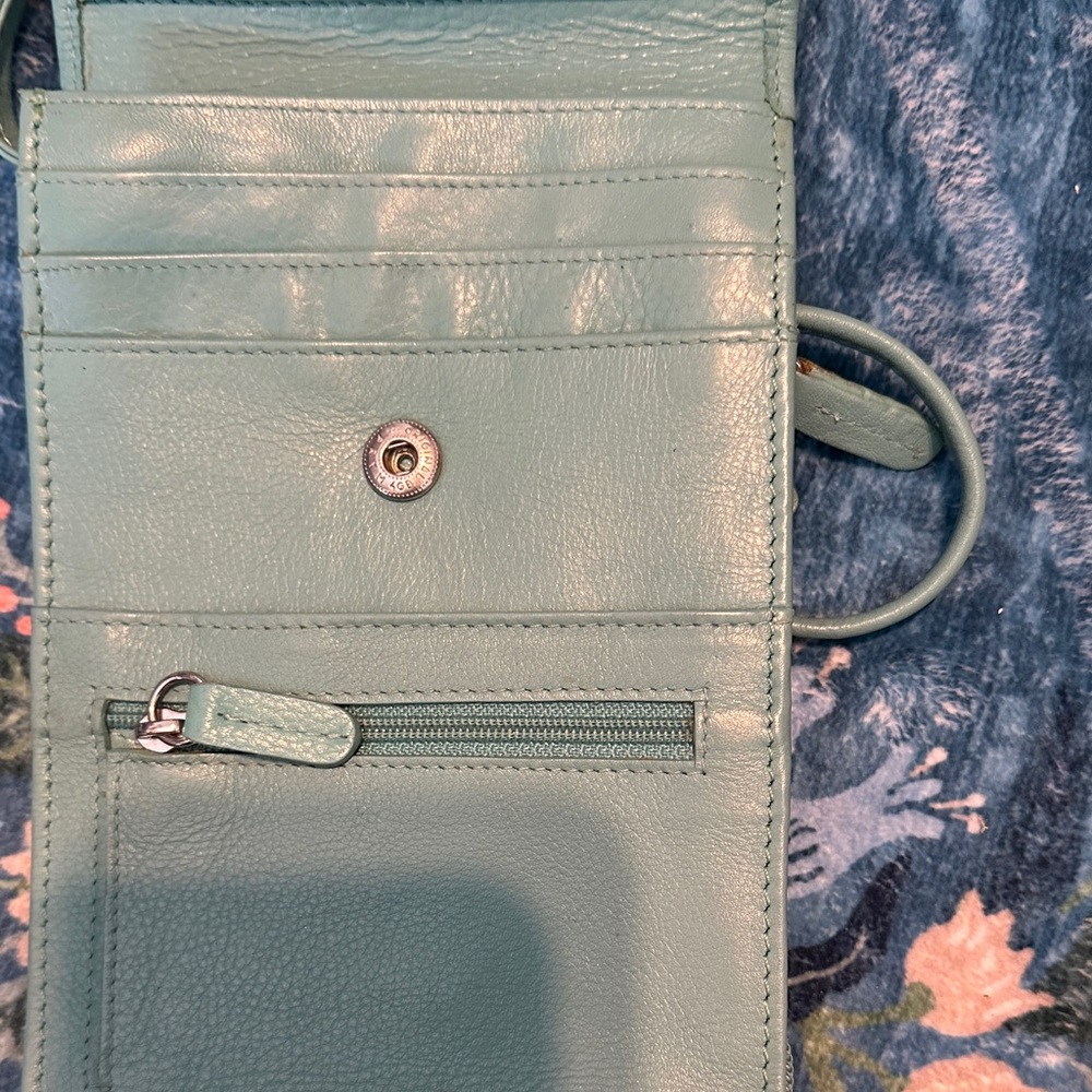 Elegant Teal Leather Phone Bag - Picture 4 of 5